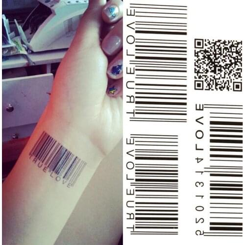 Body Art Sex waterproof temporary tattoos for men women gilrs individuality 3d Barcode design tattoo stickers 10*6cm