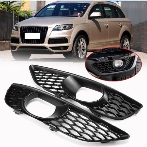 High Quality Car Left/Right Front Bumper Fog Light Lamp Racing Grille Grill Cover Hood Trim For AUDI Q7 4L S LINE N/S 2009-2014