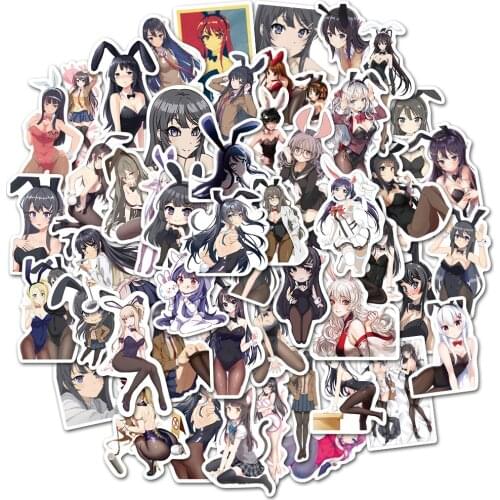 25/50pcs Sexy Bunny Girl Stickers Anime Cute Stockings Temptation Sticker to DIY Laptop Phone Guitar Suitcase Moto Skateboard