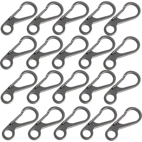 20Pcs Mini SF Backpack Spring Clasps Carabiners Equipment Survival EDC Paracord Snap Hook Keychainl Buckle Clip