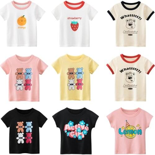 Girls 2021 Summer Childrens Clothing Boys Short Sleeve T-shirt Kids Tops Childs Cartoon Cotton Clothes Baby T-shirts Tee
