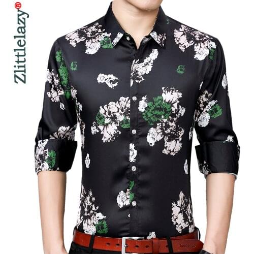 2020 brand new long sleeve men social shirt streetwear casual floral shirts dress mens slim regular fit clothes fashions 90327