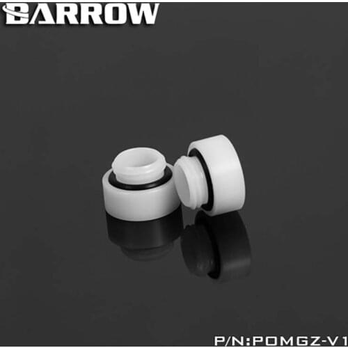 Barrow POMGZ-V1 POM Isolator Adapter,for Aluminum Radiator,Black/White,water cooler fitting heatsink gadget