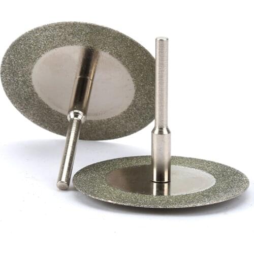 10pcs 40mm Diamond Cutting Wheels For Dremel Rotary Tool +2 Mandrels Cuts Stone Glass Tile Concrete Metal Bottle Masonry Cutter