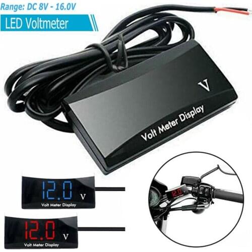 Car Motorcycle DC12V Digital LED Display Voltmeter Voltage Gauge Panel Meter