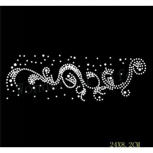 Free Shipping nice dot flower design for skirts hotfix heat transfer rhinestone Motif hotfix rhinestone for garment