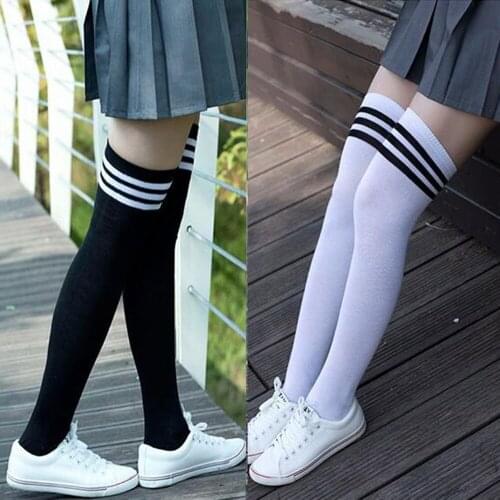 Black Striped Knee Socks Women New Fashion Long Socks Sexy Women Long Stockings Winter Warm Thigh High Socks For Ladies Girls#05