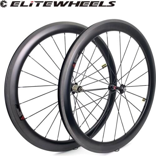 ELITEWHEELS Road Bike Carbon Wheels 700c Cycling Road Bicycle Carbon Wheelset With Novatec A271/F372 SB Hub 20-24H Rims Racing