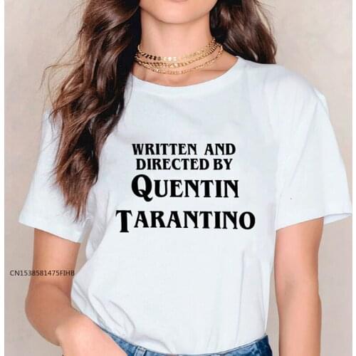 WRITTEN AND DIRECTED BY QUENTIN TARANTINO Yellow Clothes T-Shirt Graphic Tee Stylish Trendy T Shirt Slogan Outfits COTTON Fabric