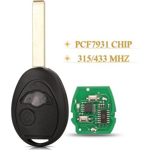Kutery 5pcs 2 Buttons Smart Remote Car Key Fob 315/433Mhz Pcf7931 For BMW Mini Cooper R50 R53 S 2001 2002 2003 2004 2005