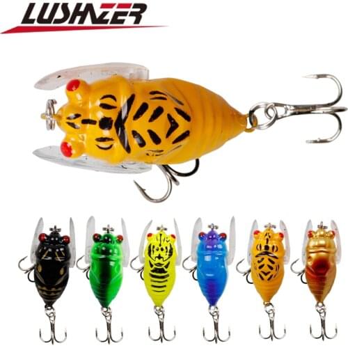 LUSHAZER Bionic Cicada Hard Bait Fishing Lure 5cm/6g Simulation Minnow Fishing Wobblers Crankbait Pesca Insect Fishing Tackle