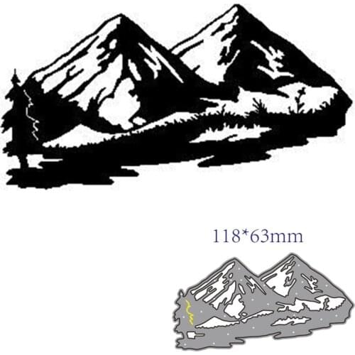 Metal cutting dies cut die mold Mountains and trees decoration Scrapbook paper craft knife mould blade punch stencils dies