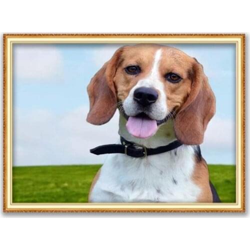 Animal Dog Beagle DIY 11CT Embroidery Cross Stitch Kits Needlework Craft Set Cotton Thread Printed Canvas Home Decoration Sell