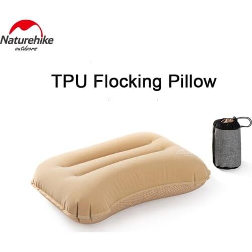Naturehike TPU Flocking Inflatable Pillow Ultralight Comfortable Travel Office Pillow Portable Outdoor Camping Daily Equipment