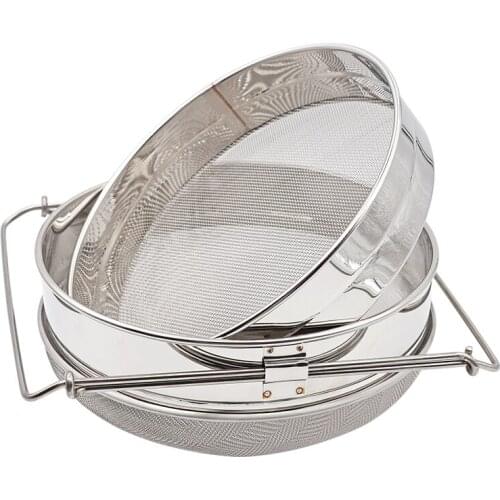 Stainless Steel Double-layer Honey Sieve Filtration Bee Honey Filter Strainer Machine Tool Extractor Beekeeping Tools