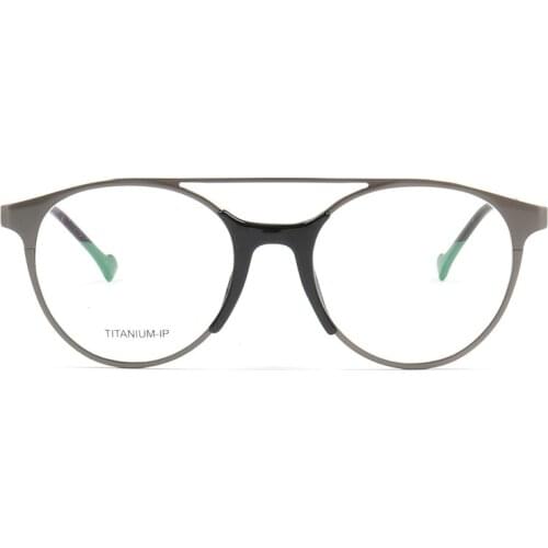 YOUTOP Round Oval Full Rim Double Bridge Mens Optical Pure Titanium Womens Eyewear Prescription Eyeglasses Frames 9125