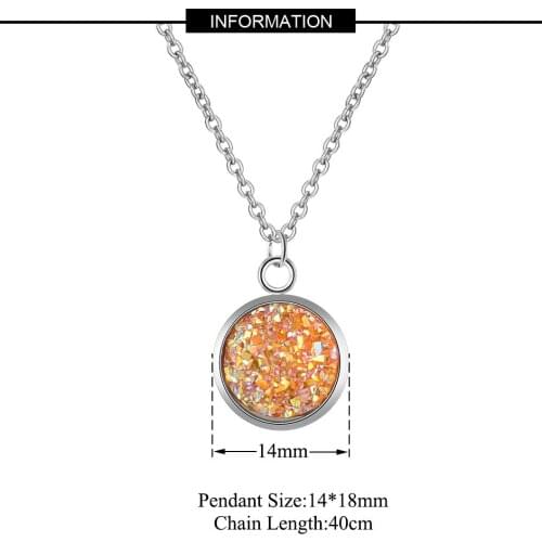 Fnixtar 316L Stainless Steel Resin Charm Necklaces for Women Necklace Fashion Shinning Jewelry Special Gift Wholesale