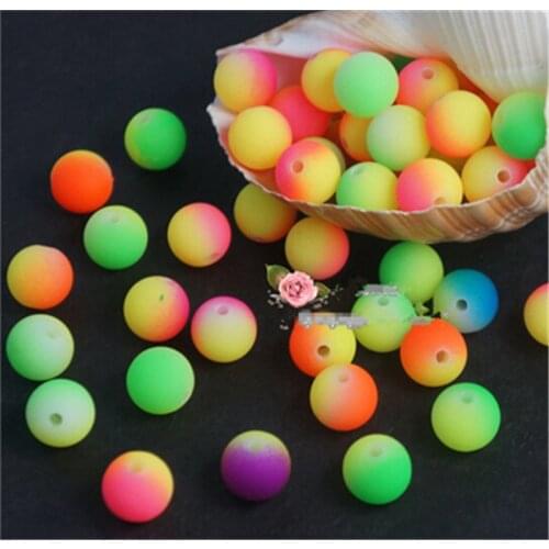 Popular Kids DIY Acrylic Crafts Beads Fluorescent Neon Beads Loom Bands Rainbow Candy Mix Colors 8-18mm Colorful Hot Sell Beads