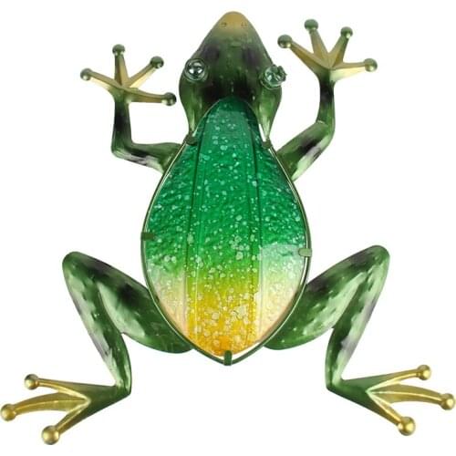 Luxury AnimalMetal Glass Frog Wall Artwork for Garden Decoration Outdoor Animals Statues Sculptures for Miniature Garden