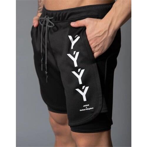 NEW summer sports shorts men 2 in 1 jogging gym fitness training shorts men double layer breathable sexy running shorts