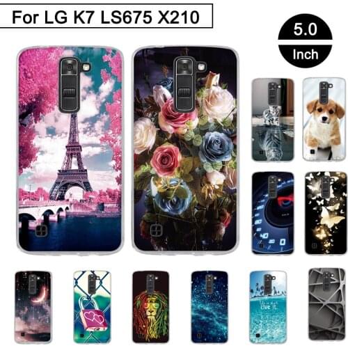 Back Silicon Case For LG K7 Tribute 5 LS675 X210 X210DS 5.0 inch Phone Cover For LG K7 Soft TPU Cases Protection Cartoon Shells