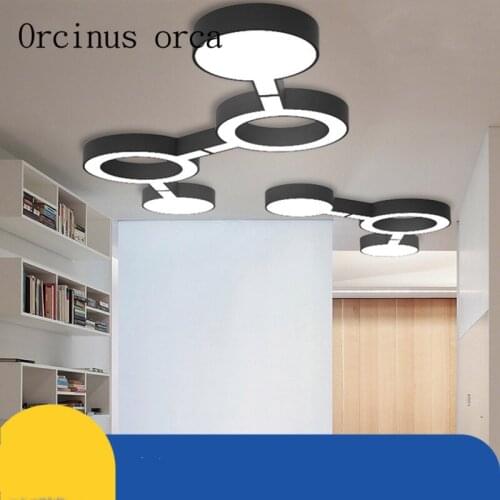 Nordic modern compact geometry LED ceiling lamp living room bedroom American creative personality circular joint ceiling lamp