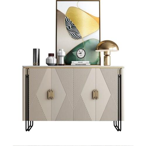 TTItalian-Style Home Entrance Cabinet Light Luxury Stone Plate Sideboard Cabinet Modern Minimalist Living Room DecorationHallway