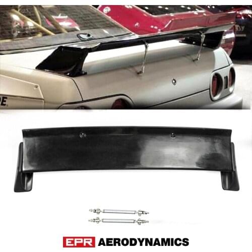 GT-R RB Style Fiberglass Rear Spoiler(Include support rod) FRP Fiber Glass Trunk Wing Splitter Lip For Nissan Skyline R32 GTR