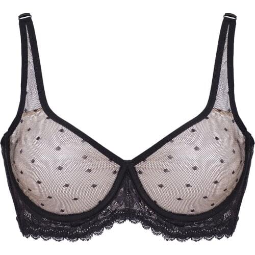 New Lace Bras For Women Mesh Transparent Bra Sexy Lingerie See Through 70 75 80 85 90 95 100 A B C D DD E DDD F Cups