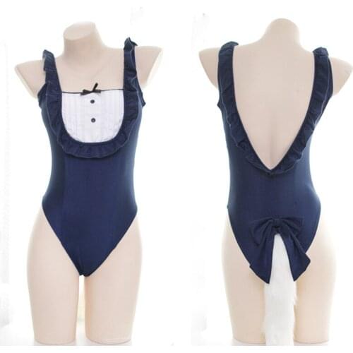 Minimalist Highstreet Solid Slim Fitted Halter Round Neck Skinny Summer Bodysuit Anime Women Sukumizu Sexy Streetwear Swimsuit