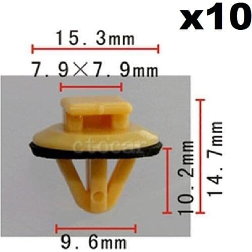 10pcs OEM Nylon Fit for Toyota / Universal (Fit Size) Door Moulding Clip W/Sealer 90467-10077 Expansion Nut