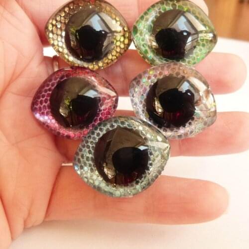 100pcs/lot 28x23mm Oval trapezoid plastic clear safety doll toy eyes + glitter Nonwovens + washer--color option-sp