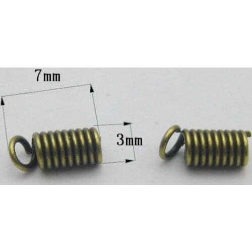 200 Bronze Tone Coil End Crimp Beads Fasteners Connector 3X7mm Finding