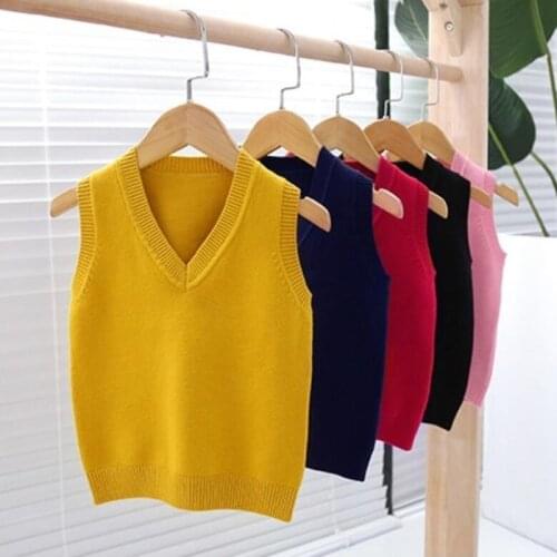 2020 Autumn Baby Toddler School Boy Girl Vest Children Waistcoat Pullover Knitted Sleeveless Sweaters Kids Vest For Boys Girls