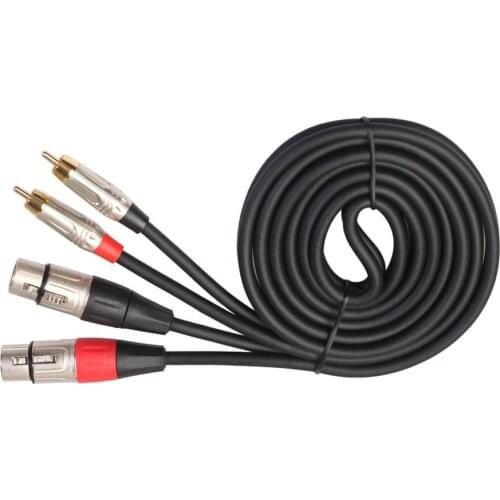 24 AWG Copper Double RCA Revolution Cannon Female Audio Durable Mixer Audio Cable Amplifier Mixer Cable Video Line Accessories