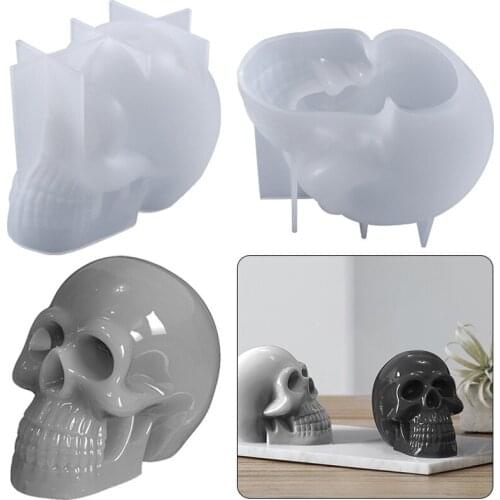 3D Halloween Skeleton Skull Silicone Candle Mold for Handmade Desktop Decoration Gypsum Resin Aromatherapy Candle Silicone Mould