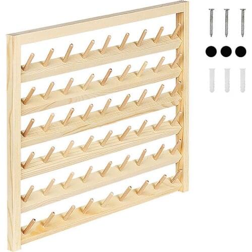 48/54 Spool Sewing Thread Holder Rack Wood Sewing Thread Stand Organizer Embroidery Storage Rack Holder Bracket