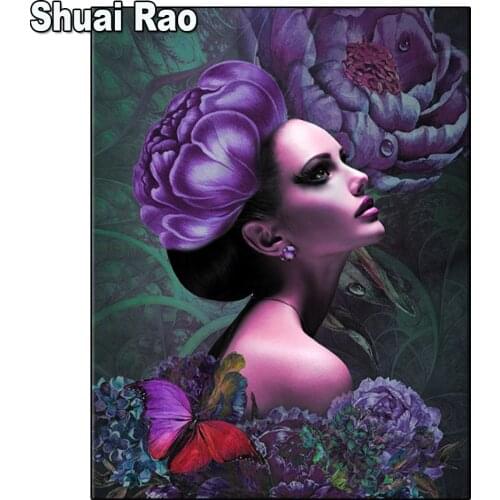 Diamond Embroidery Fantasy art Flower Woman 5D DIY Diamond Painting Diamond Mosaic needlework living room Christmas Decor