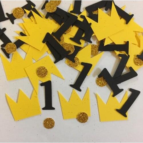 Glitter Wild one Confettis first prince birthday Table decor baby shower Scrapbook Embellishments scatters party decoartions