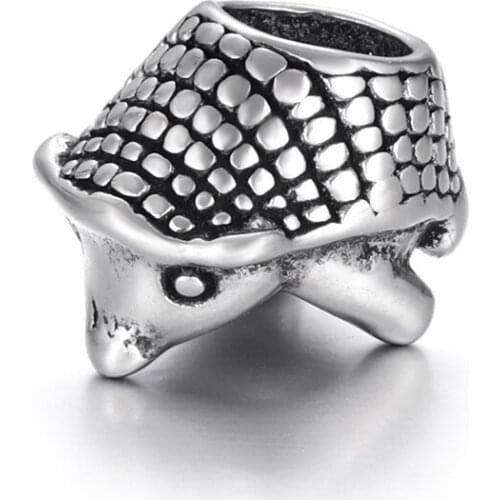 316L Stainless Steel Hedgehog Bead Polished 5mm Hole Metal European Beads Animal Charms for DIY Jewelry Making Accessories