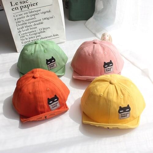 Spring Summer Cute Baby Baseball Cap Cartoon Little Black Cat Boys Girls Hats Children Cotton Autumn Soft Sun Hat