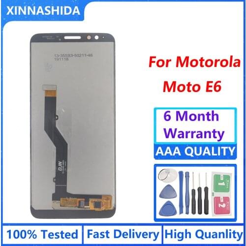 For Motorola Moto LCD E6 Display Touch Screen Sensor Digiziter Assembly For Moto E6 LCD with Frame