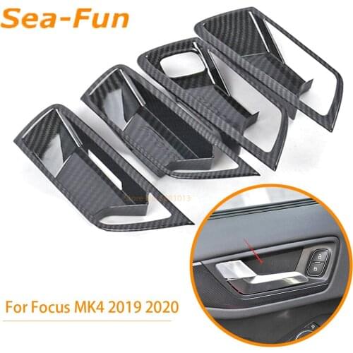 Ford Focus MK4 2019 2020 ABS Inner Door Bowl Decoration Cover Trims Frame Sticker ABS Chrome Interior Car Accessories