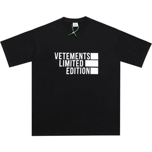 VETEMENTS Early spring 2021 new letter printing mens and womens casual VTM simple loose short sleeve T-shirt