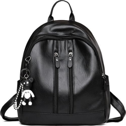 2019 Hot sale spring summer casual Fashion Women Lady School Leather Girls Backpack Travel Shoulder Bag