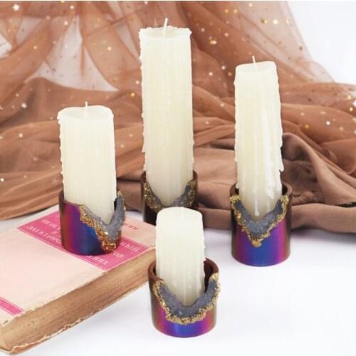 4 Pcs Crystal Candlestick Epoxy Resin Mold Candle Holder Silicone Mould DIY Crafts Jewelry Home Decorations Casting Tools