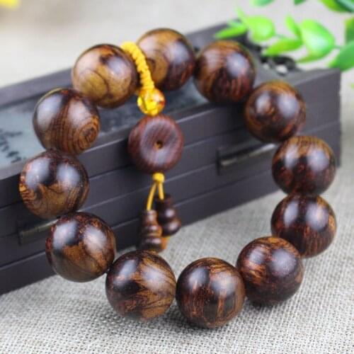 Huanghuali Bracelet Grimace Tiger Skin Pattern 2.0 Wooden Bead for Men and Women