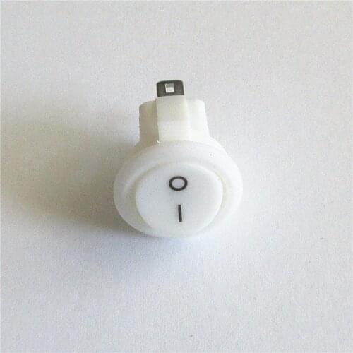 JOYING LIANG White Rocker Switch 2 Foot Power 250V 3A Small Round Switch Open Hole 15MM