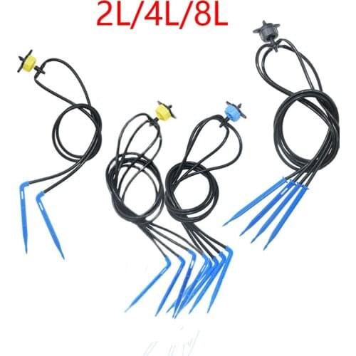 2L 4L 8L 4-Way Arrow Drip System 2-Way Arrow Dropper Emitter Irrigation For Water Saving Greenhouse potted plants 1set