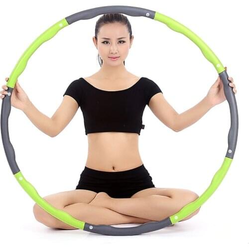 Hot 8 Parts Detachable Sport Hoops Women Aro Fitness Training Gym At Home Massage Waist Ring Weight Loss Yoga Circle